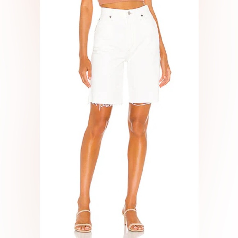 Agolde Pinch Waist Ultra High Rise Short in Cumulus (White) Size 29 - Picture 2 of 15